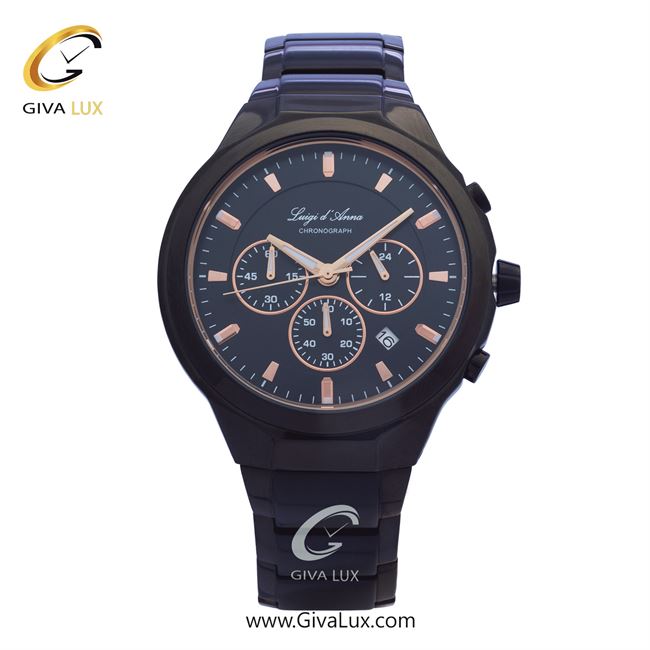 ساعت مچی اورجینال مردانه LdA سه موتوره کرنوگراف مشکی | مشکی| مشکی| کد رفرنس 2433